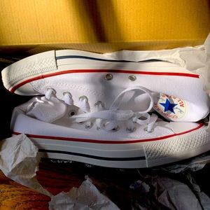 Brand new white converse high tops women’s size 8.5